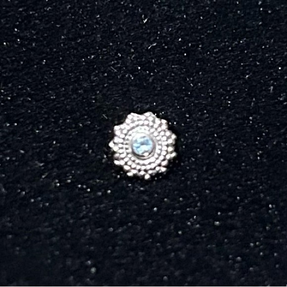 BVLA 14k White Gold Swiss Blue Topaz Afghan Threaded End 14g - Picture 3 of 5